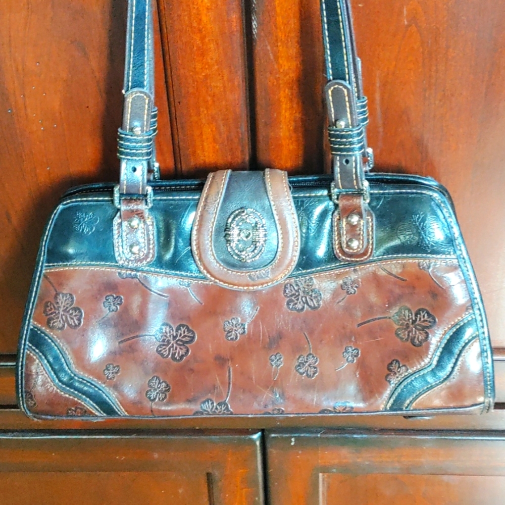 Vintage MC leather satchel purse
